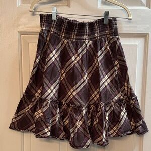 Old Navy Plaid Mini Skirt in Brown and Purple